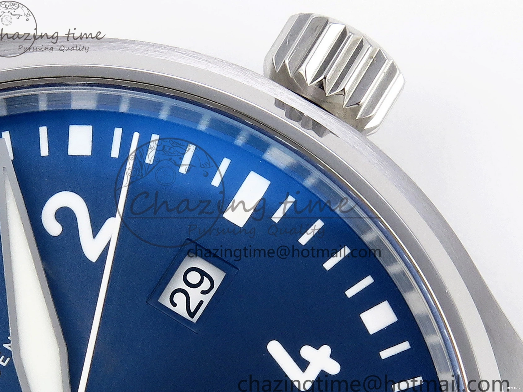 MIROTIME 0226 Pilot Mark XX IW328203 ZF 1:1 Best Edition Blue Dial on Dark Blue Leather Strap A Snug 7024